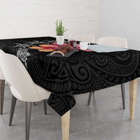Hawaiian Hibiscus Turtle Tribal Polynesian Pattern Tablecloth Black Color LT03 - Polynesian Pride