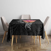Hawaiian Hibiscus Turtle Tribal Polynesian Pattern Tablecloth Black Color LT03 - Polynesian Pride