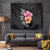 Hawaiian Hibiscus Turtle Tribal Polynesian Pattern Tapestry Black Color