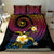 Hawaiian Plumeria Turtle Tribal Spiral Polynesian Tattoo Bedding Set Fanciful Color