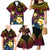 Hawaiian Plumeria Turtle Tribal Spiral Polynesian Tattoo Family Matching Mermaid Dress and Hawaiian Shirt Fanciful Color