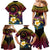 Hawaiian Plumeria Turtle Tribal Spiral Polynesian Tattoo Family Matching Mermaid Dress and Hawaiian Shirt Fanciful Color