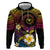 Hawaiian Plumeria Turtle Tribal Spiral Polynesian Tattoo Hoodie Fanciful Color