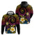 Hawaiian Plumeria Turtle Tribal Spiral Polynesian Tattoo Hoodie Fanciful Color