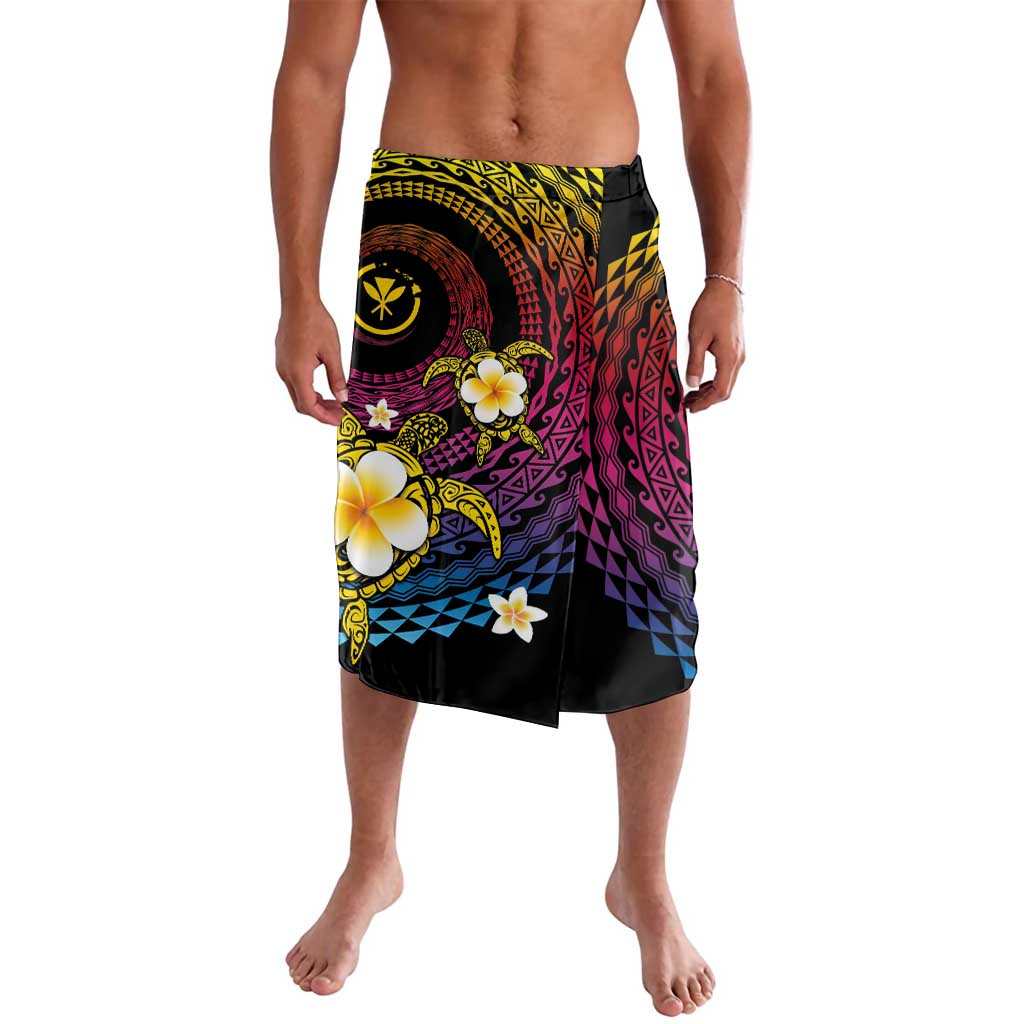 Hawaiian Plumeria Turtle Tribal Spiral Polynesian Tattoo Lavalava Fanciful Color LT03 Gradient - Polynesian Pride