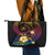 Hawaiian Plumeria Turtle Tribal Spiral Polynesian Tattoo Leather Tote Bag Fanciful Color