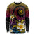 Hawaiian Plumeria Turtle Tribal Spiral Polynesian Tattoo Long Sleeve Shirt Fanciful Color