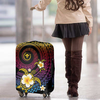 Hawaiian Plumeria Turtle Tribal Spiral Polynesian Tattoo Luggage Cover Fanciful Color