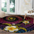 Hawaiian Plumeria Turtle Tribal Spiral Polynesian Tattoo Round Carpet Fanciful Color