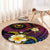 Hawaiian Plumeria Turtle Tribal Spiral Polynesian Tattoo Round Carpet Fanciful Color