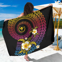 Hawaiian Plumeria Turtle Tribal Spiral Polynesian Tattoo Sarong Fanciful Color