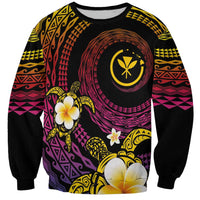 Hawaiian Plumeria Turtle Tribal Spiral Polynesian Tattoo Sweatshirt Fanciful Color LT03 Unisex Gradient - Polynesian Pride