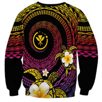 Hawaiian Plumeria Turtle Tribal Spiral Polynesian Tattoo Sweatshirt Fanciful Color LT03 - Polynesian Pride