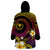 Hawaiian Plumeria Turtle Tribal Spiral Polynesian Tattoo Wearable Blanket Hoodie Fanciful Color