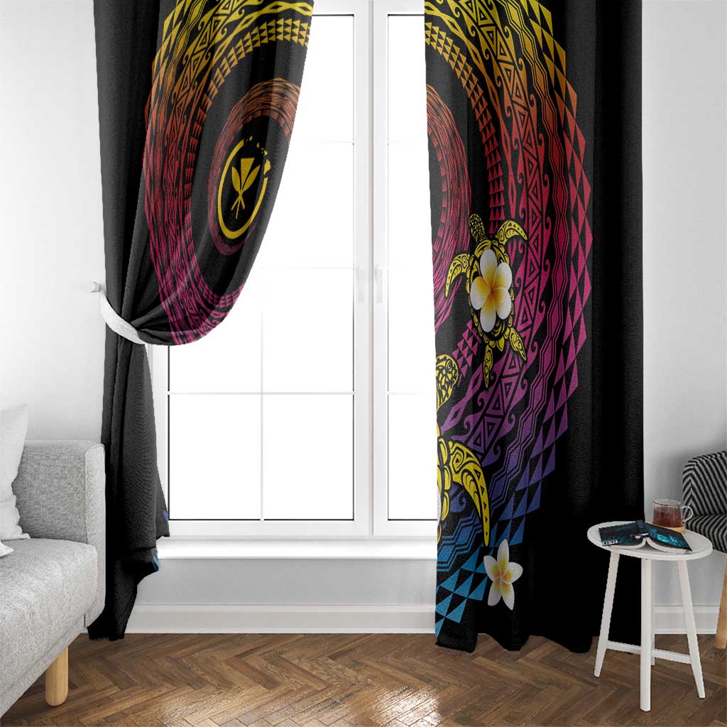 Hawaiian Plumeria Turtle Tribal Spiral Polynesian Tattoo Window Curtain Fanciful Color LT03 - Polynesian Pride