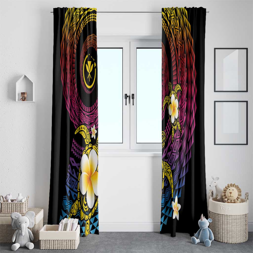 Hawaiian Plumeria Turtle Tribal Spiral Polynesian Tattoo Window Curtain Fanciful Color LT03 - Polynesian Pride