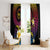 Hawaiian Plumeria Turtle Tribal Spiral Polynesian Tattoo Window Curtain Fanciful Color