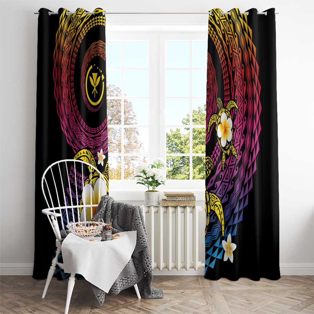Hawaiian Plumeria Turtle Tribal Spiral Polynesian Tattoo Window Curtain Fanciful Color LT03 - Polynesian Pride