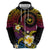 Hawaiian Plumeria Turtle Tribal Spiral Polynesian Tattoo Zip Hoodie Fanciful Color