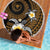 Hawaiian Plumeria Turtle Tribal Spiral Polynesian Tattoo Beach Blanket Gold Color