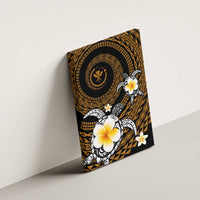 Hawaiian Plumeria Turtle Tribal Spiral Polynesian Tattoo Canvas Wall Art Gold Color LT03 - Polynesian Pride