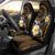 Hawaiian Plumeria Turtle Tribal Spiral Polynesian Tattoo Car Seat Cover Gold Color