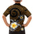 Hawaiian Plumeria Turtle Tribal Spiral Polynesian Tattoo Family Matching Mermaid Dress and Hawaiian Shirt Gold Color