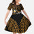 Hawaiian Plumeria Turtle Tribal Spiral Polynesian Tattoo Family Matching Mermaid Dress and Hawaiian Shirt Gold Color