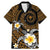 Hawaiian Plumeria Turtle Tribal Spiral Polynesian Tattoo Family Matching Mermaid Dress and Hawaiian Shirt Gold Color