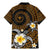 Hawaiian Plumeria Turtle Tribal Spiral Polynesian Tattoo Family Matching Mermaid Dress and Hawaiian Shirt Gold Color