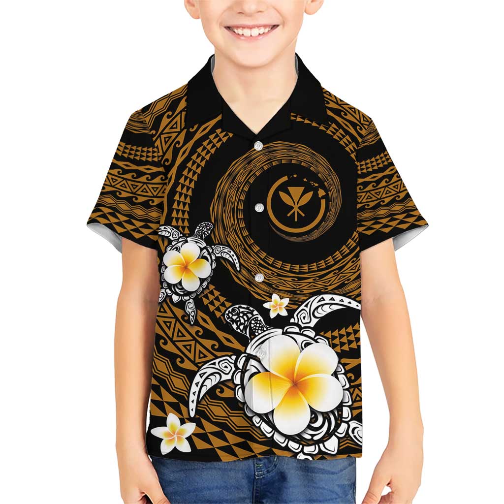 Hawaiian Plumeria Turtle Tribal Spiral Polynesian Tattoo Hawaiian Shirt Gold Color LT03 - Polynesian Pride