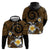 Hawaiian Plumeria Turtle Tribal Spiral Polynesian Tattoo Hoodie Gold Color