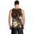 Hawaiian Plumeria Turtle Tribal Spiral Polynesian Tattoo Men Tank Top Gold Color