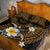 Hawaiian Plumeria Turtle Tribal Spiral Polynesian Tattoo Quilt Bed Set Gold Color