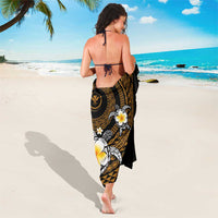 Hawaiian Plumeria Turtle Tribal Spiral Polynesian Tattoo Sarong Gold Color