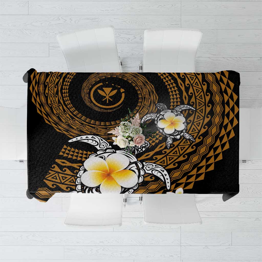 Hawaiian Plumeria Turtle Tribal Spiral Polynesian Tattoo Tablecloth Gold Color LT03 Gold - Polynesian Pride