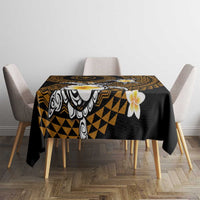 Hawaiian Plumeria Turtle Tribal Spiral Polynesian Tattoo Tablecloth Gold Color LT03 - Polynesian Pride