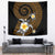 Hawaiian Plumeria Turtle Tribal Spiral Polynesian Tattoo Tapestry Gold Color