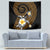 Hawaiian Plumeria Turtle Tribal Spiral Polynesian Tattoo Tapestry Gold Color