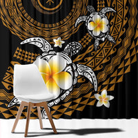 Hawaiian Plumeria Turtle Tribal Spiral Polynesian Tattoo Window Curtain Gold Color LT03 - Polynesian Pride