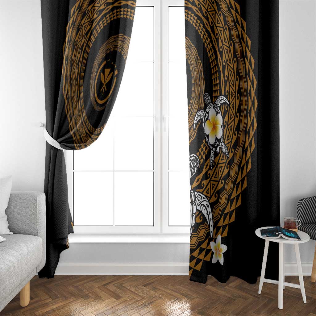 Hawaiian Plumeria Turtle Tribal Spiral Polynesian Tattoo Window Curtain Gold Color LT03 - Polynesian Pride