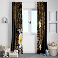 Hawaiian Plumeria Turtle Tribal Spiral Polynesian Tattoo Window Curtain Gold Color LT03 - Polynesian Pride