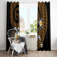 Hawaiian Plumeria Turtle Tribal Spiral Polynesian Tattoo Window Curtain Gold Color LT03 - Polynesian Pride