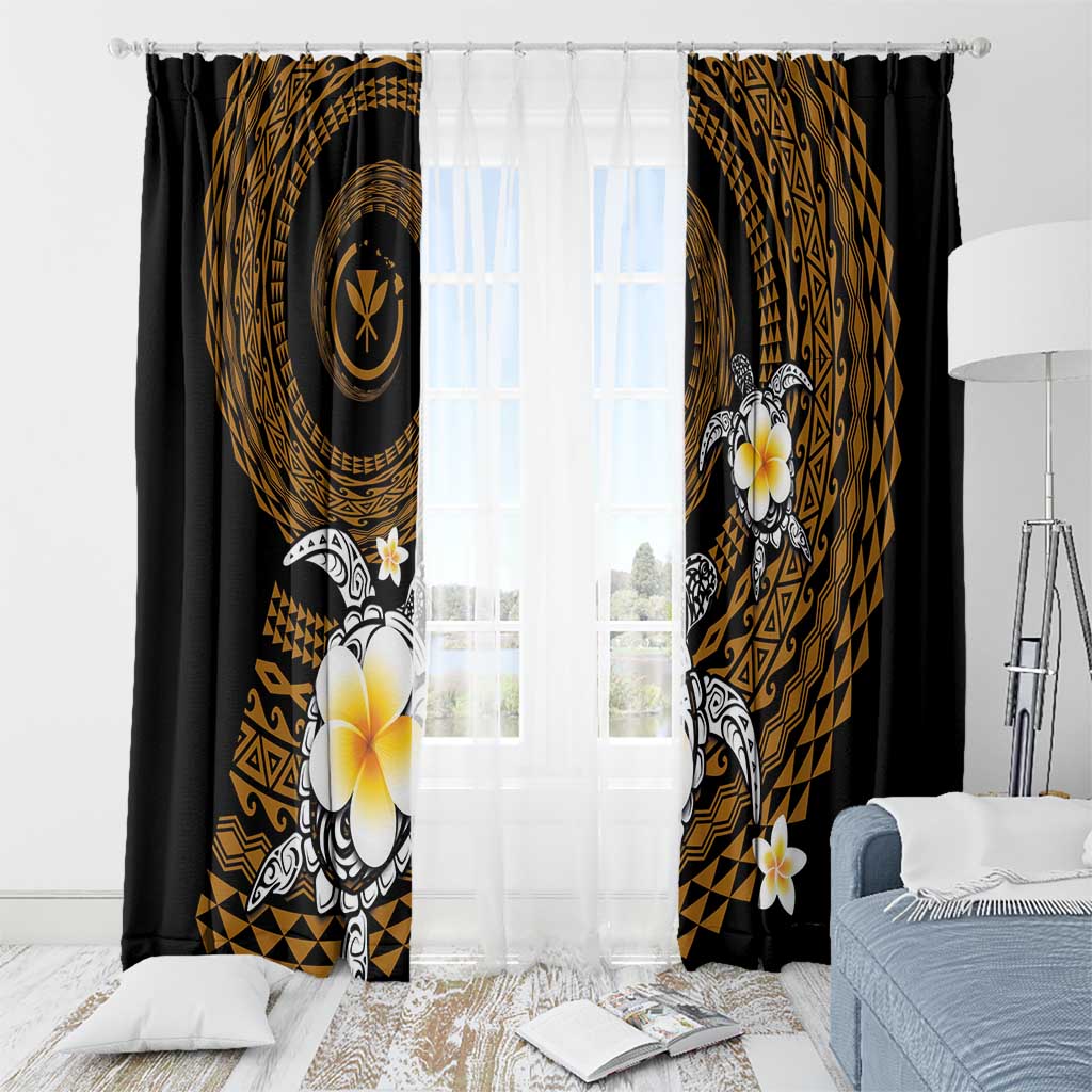 Hawaiian Plumeria Turtle Tribal Spiral Polynesian Tattoo Window Curtain Gold Color LT03 - Polynesian Pride