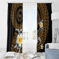 Hawaiian Plumeria Turtle Tribal Spiral Polynesian Tattoo Window Curtain Gold Color LT03 - Polynesian Pride