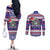 Custom American Samoa Christmas Couples Matching Off The Shoulder Long Sleeve Dress and Long Sleeve Button Shirts Samoan Coat of Arms and Cool Santa Ornament Style LT03 - Polynesian Pride