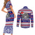 Custom American Samoa Christmas Couples Matching Short Sleeve Bodycon Dress and Long Sleeve Button Shirts Samoan Coat of Arms and Cool Santa Ornament Style LT03 - Polynesian Pride