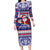 Custom American Samoa Christmas Family Matching Long Sleeve Bodycon Dress and Hawaiian Shirt Samoan Coat of Arms and Cool Santa Ornament Style LT03 Mom's Dress Blue - Polynesian Pride