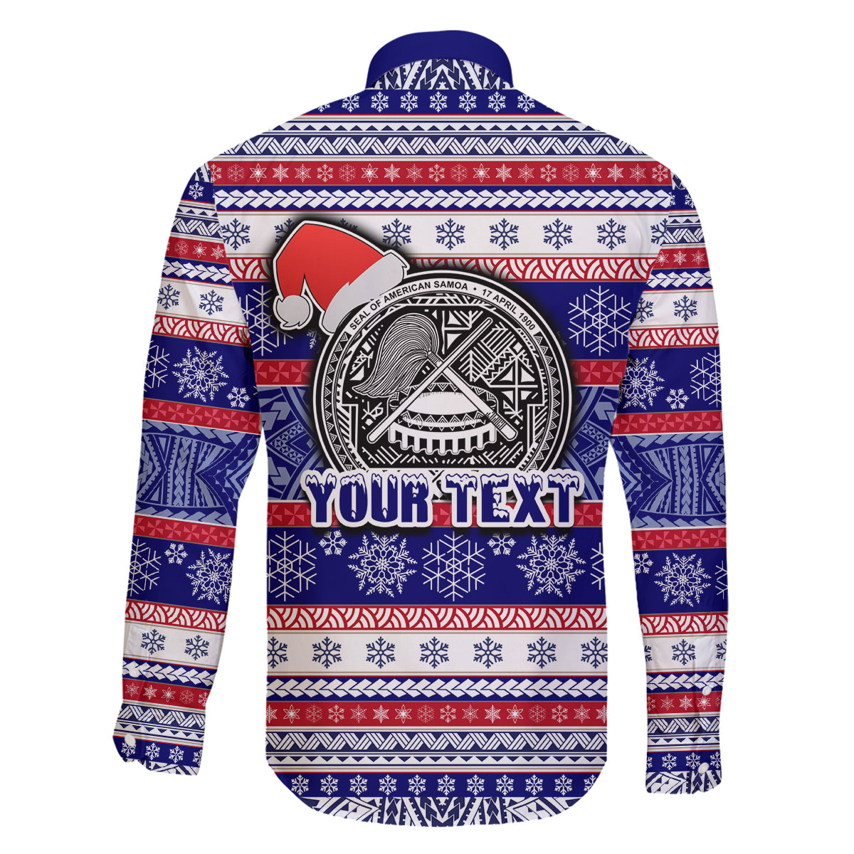 Custom American Samoa Christmas Family Matching Off Shoulder Maxi Dress and Hawaiian Shirt Samoan Coat of Arms and Cool Santa Ornament Style LT03 - Polynesian Pride