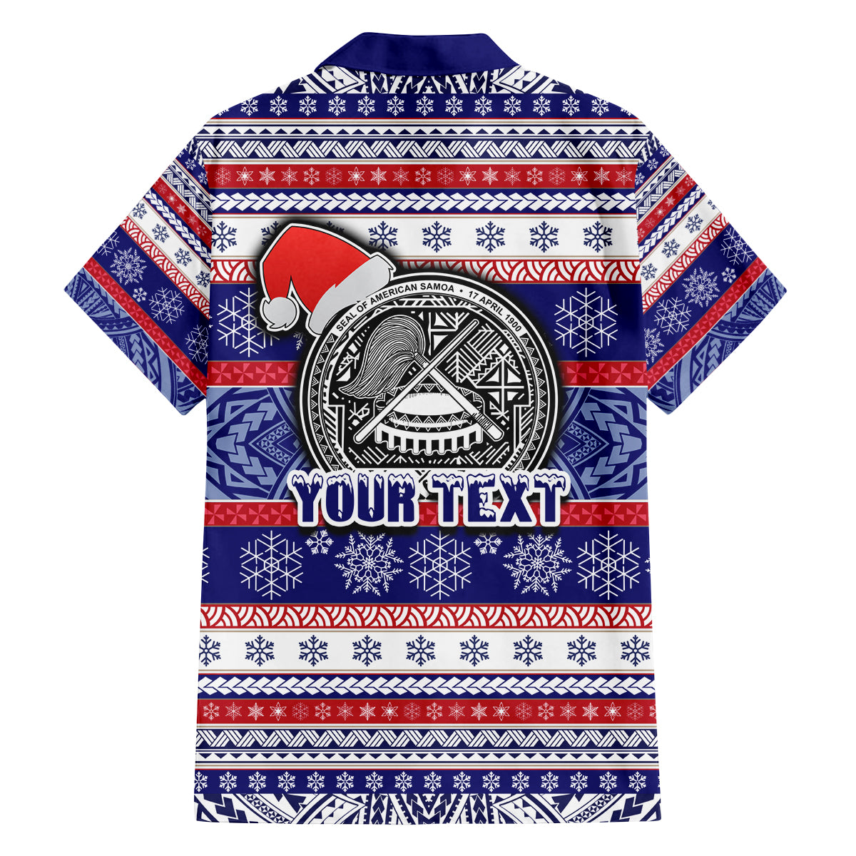 Custom American Samoa Christmas Family Matching Off Shoulder Short Dress and Hawaiian Shirt Samoan Coat of Arms and Cool Santa Ornament Style LT03 - Polynesian Pride